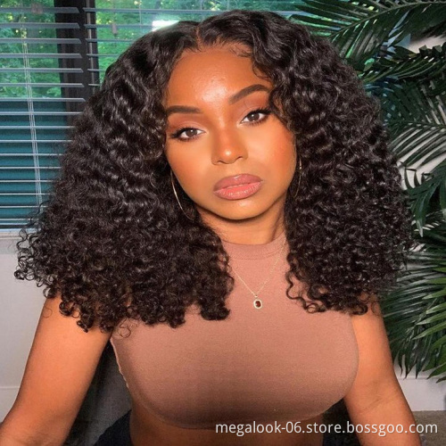 Megalook Short Bob Wigs Human Lace Frontal Closure Bob Wigs 150% 180% Full Brazilian Cuticle Aligned Human Hair Wig